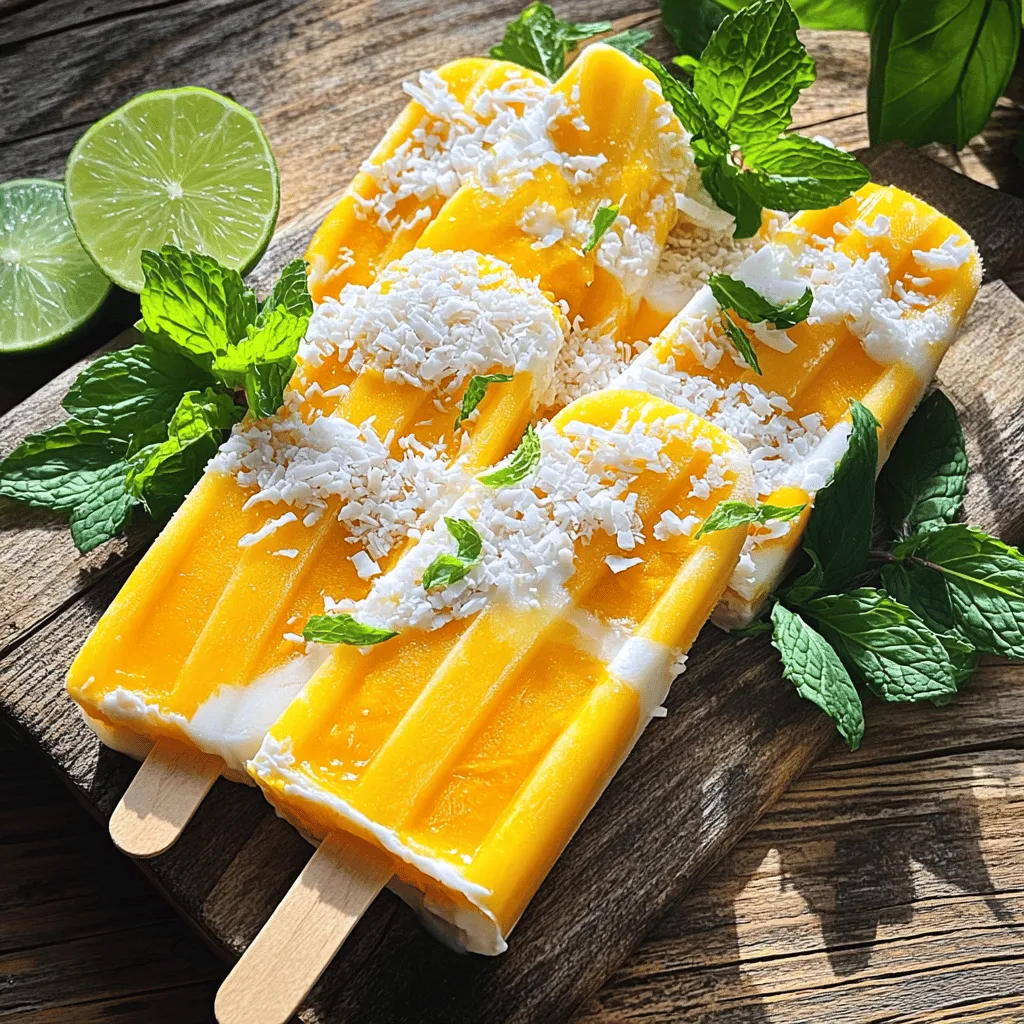 Mango Coconut Popsicles Refreshing Summer Treat