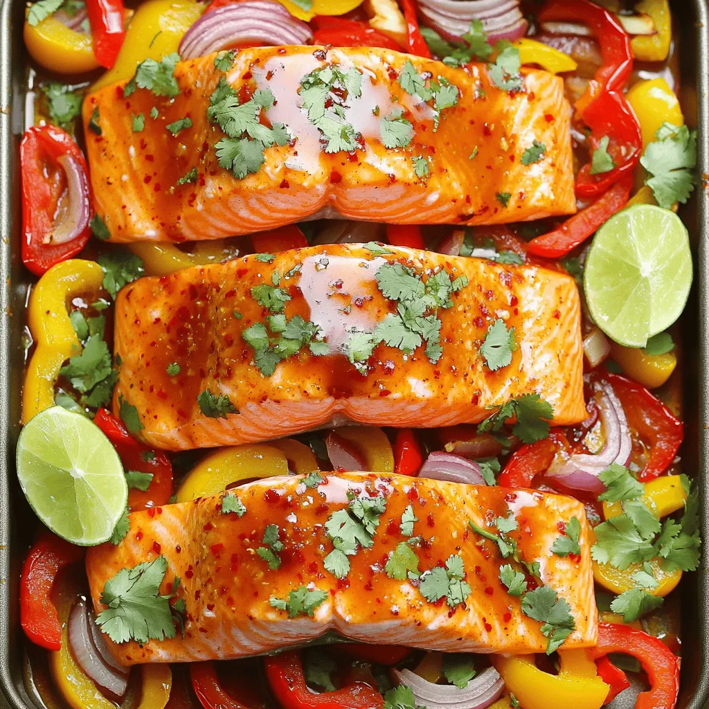 Sheet-Pan Sweet Chili Salmon &#038; Peppers Delight