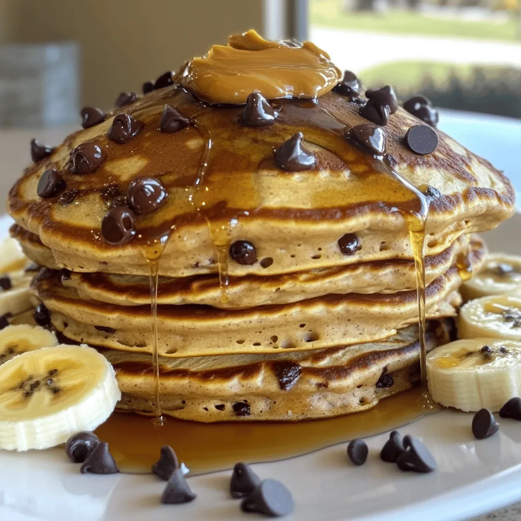 Peanut Butter Chocolate Chip Pancakes Quick and Easy