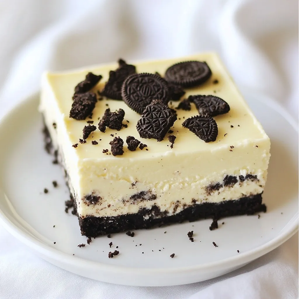 No-Bake Oreo Cheesecake Bars Easy and Delicious Treat