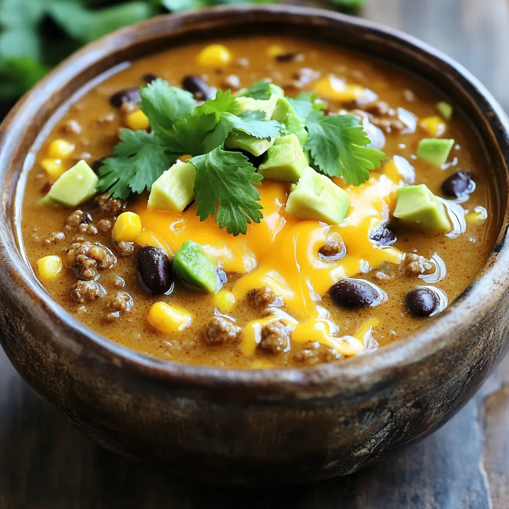 Slow Cooker Creamy Beef Enchilada Soup Savory Delight