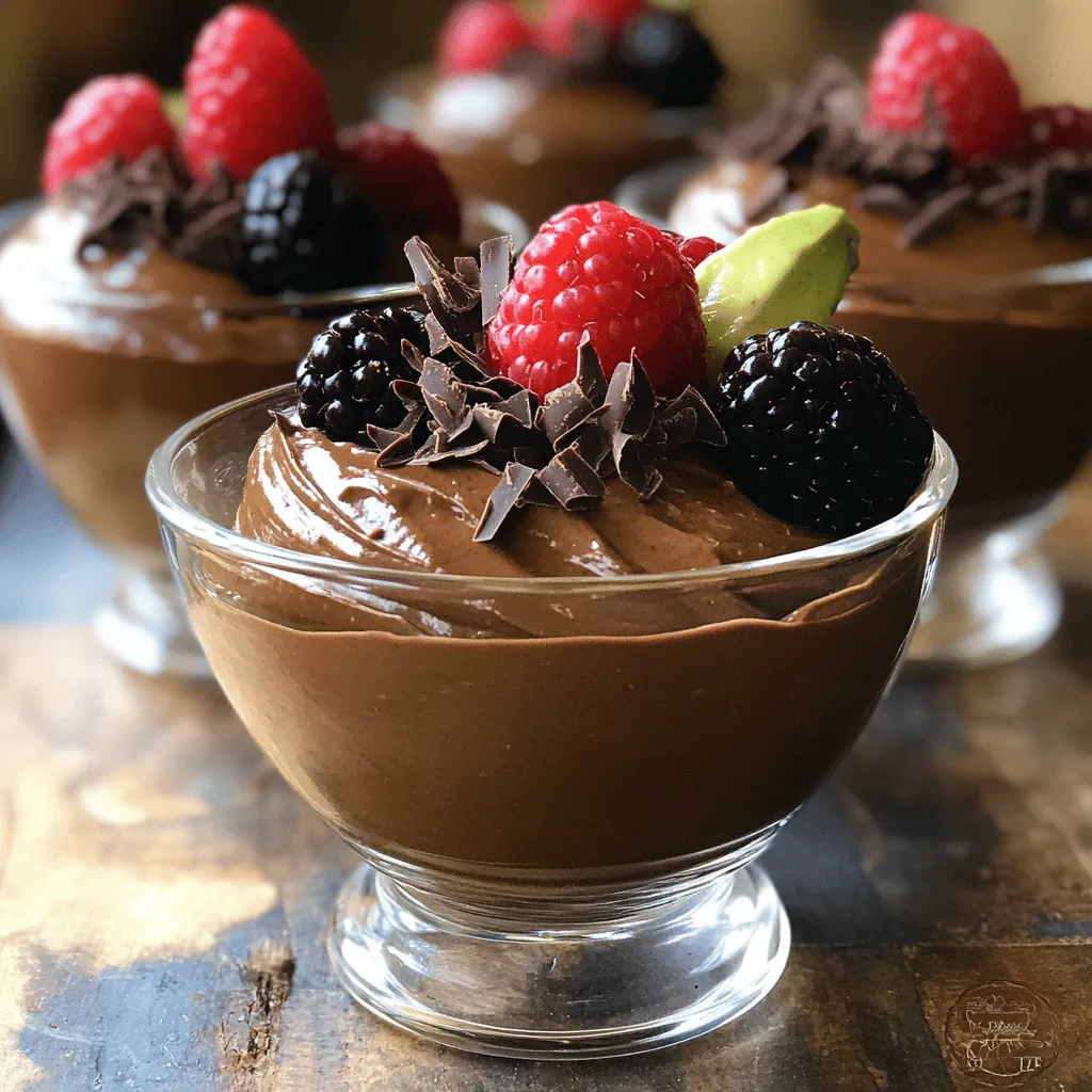 To create a rich and creamy chocolate avocado mousse, you need the following ingredients: