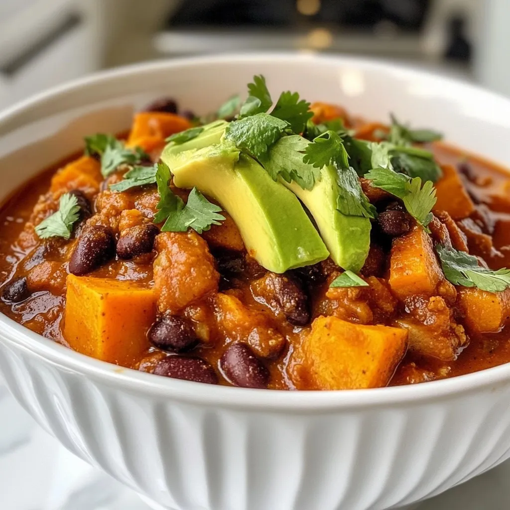 Vegan Sweet Potato Black Bean Chili Flavorful Delight