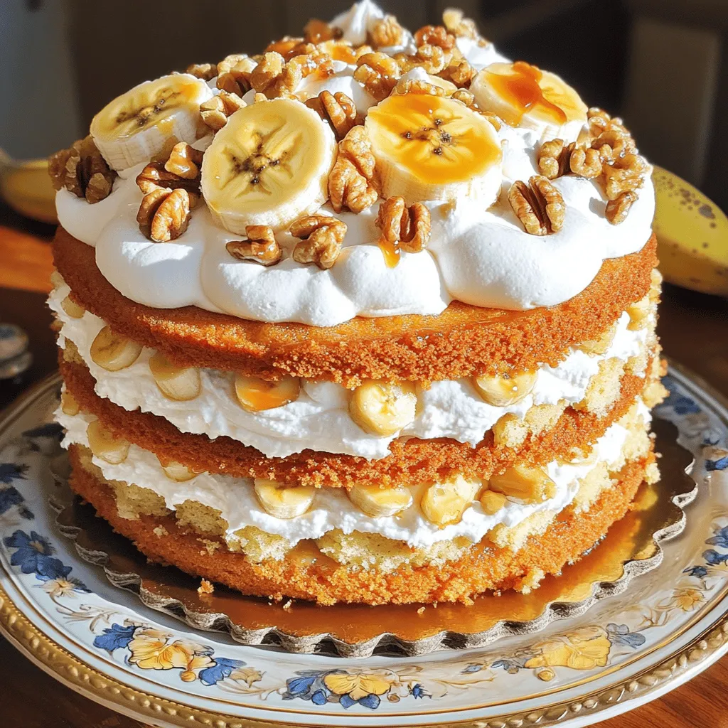 Heavenly Banana Walnut Cream Cake Delightful Recipe