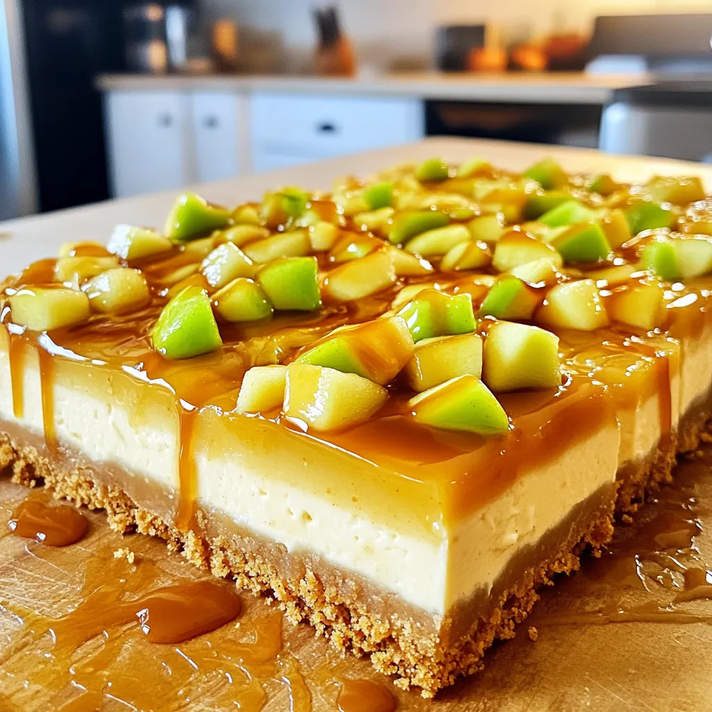 Caramel Apple Cheesecake Bars Sweet and Tasty Treat