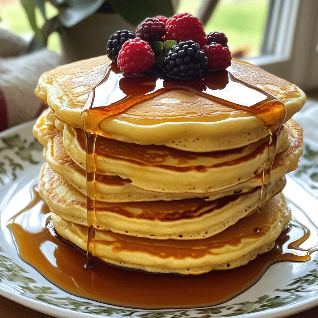 Fluffy Pancakes with Maple Syrup Savory Breakfast Treat