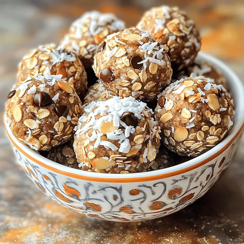 No Bake Almond Joy Energy Bites Healthy Snack Recipe