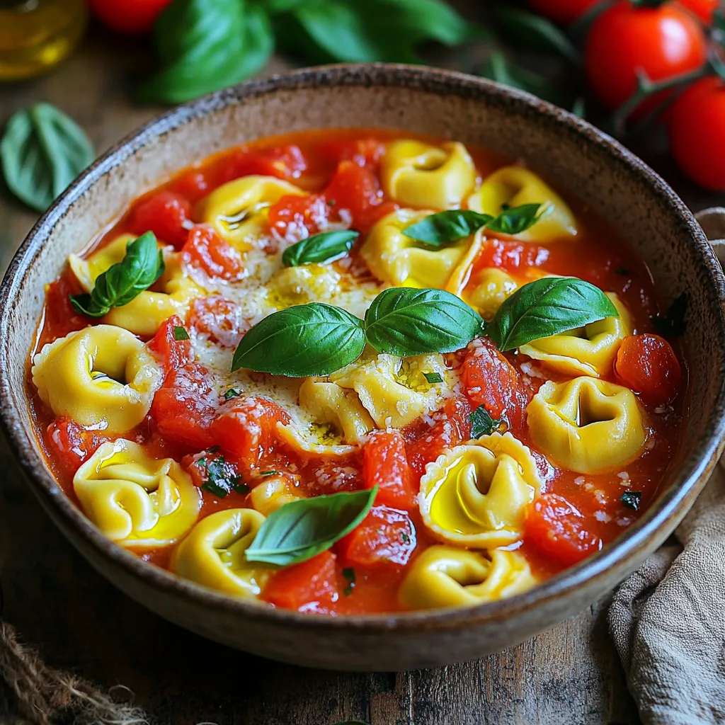 One Pot Tomato Basil Tortellini Easy Dinner Recipe