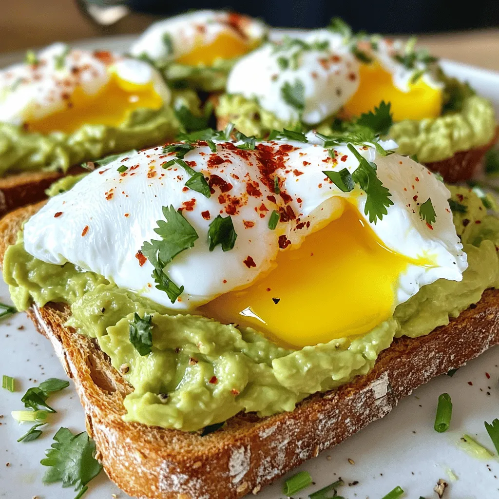 Tasty Avocado Toast with Poached Egg Delight