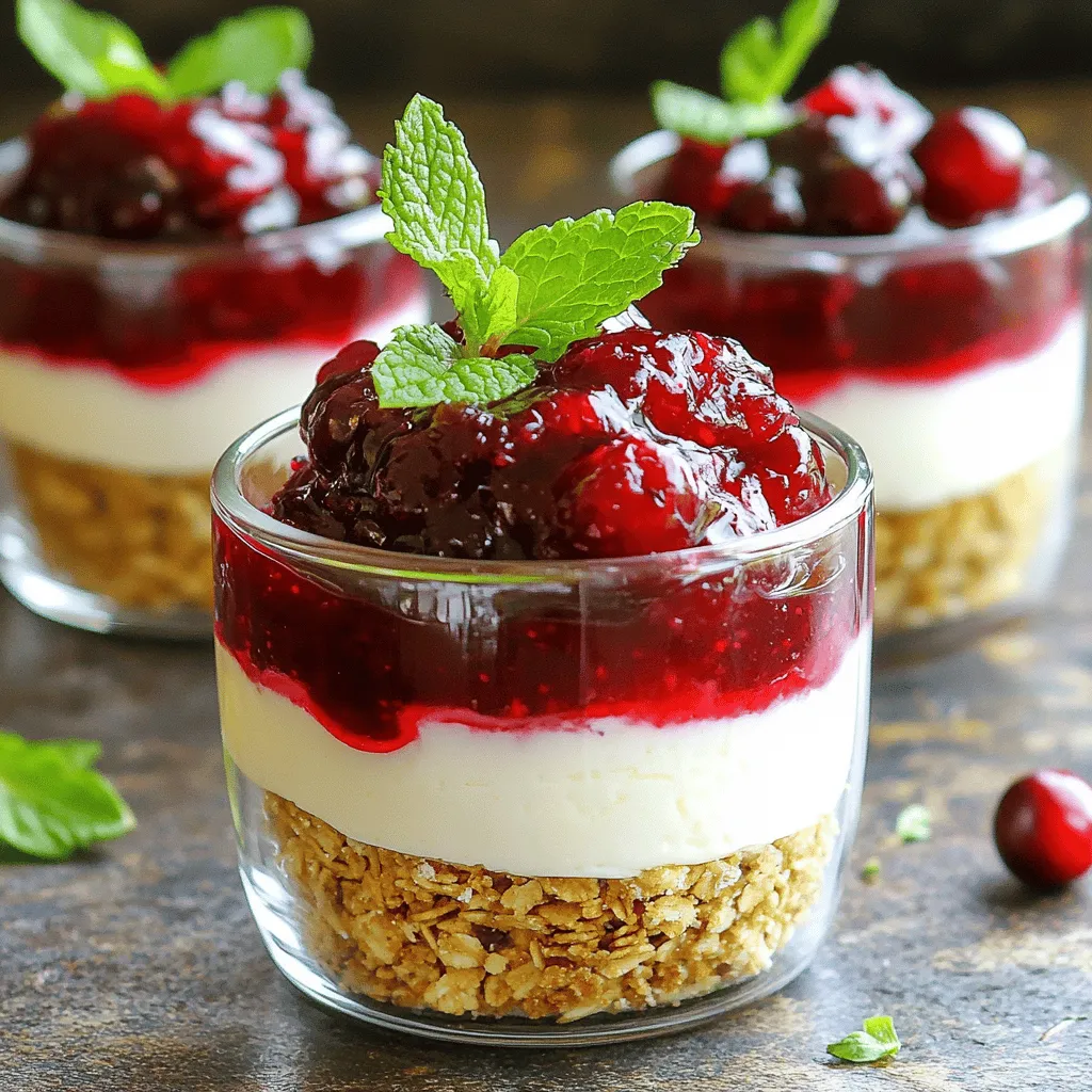 No-Bake Cranberry Cheesecake Cups Delicious Dessert Treat