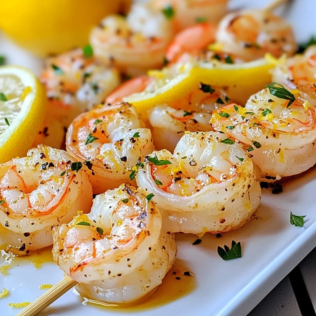 Lemon Garlic Shrimp Skewers Flavorful Grilling Delight