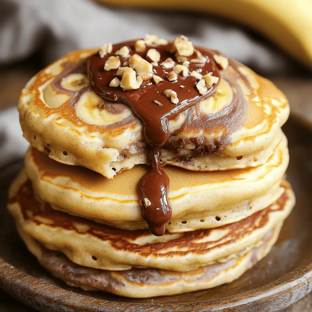 Delicious Banana Nutella Swirl Pancakes Recipe