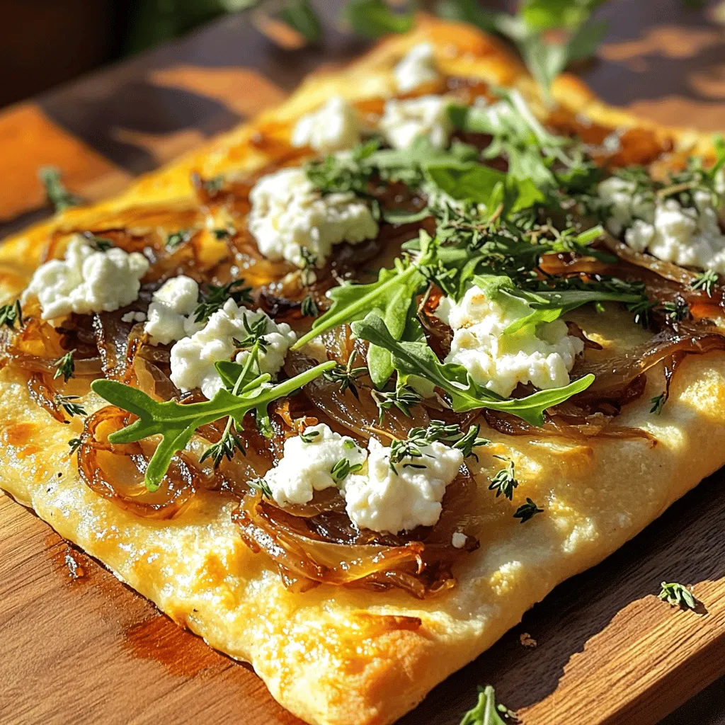 Savory Caramelized Onion Goat Cheese Flatbread Recipe