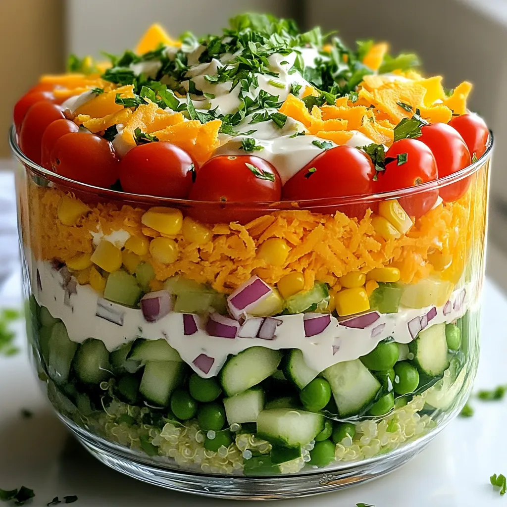 Savory Seven Layer Salad Tasty and Colorful Dish