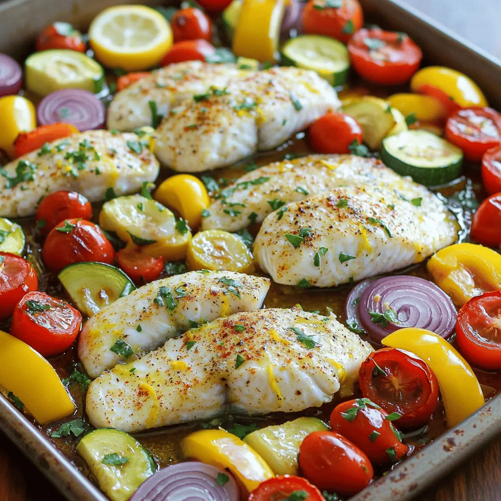 Lemon Garlic Tilapia &#038; Veggie Sheet Pan Delight