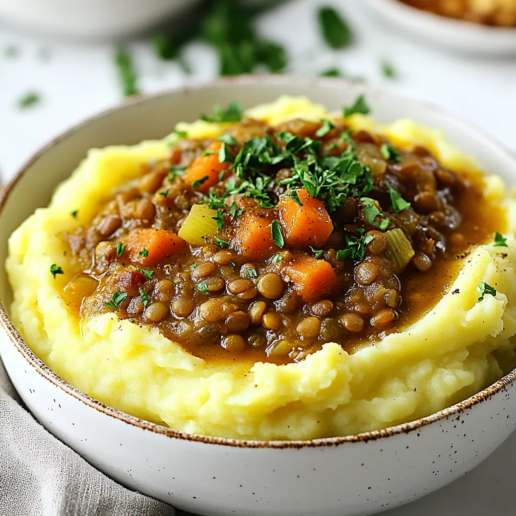 Lentil Stew over Mashed Potatoes Flavorful Comfort Meal