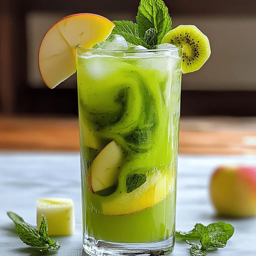 Green Apple Kiwi Cooler Refreshing Fruit Drink Recipe