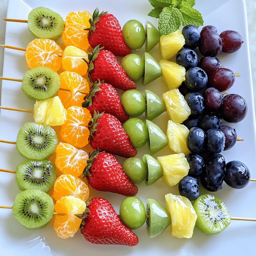 Rainbow Fruit Skewers Vibrant and Fun Party Treat