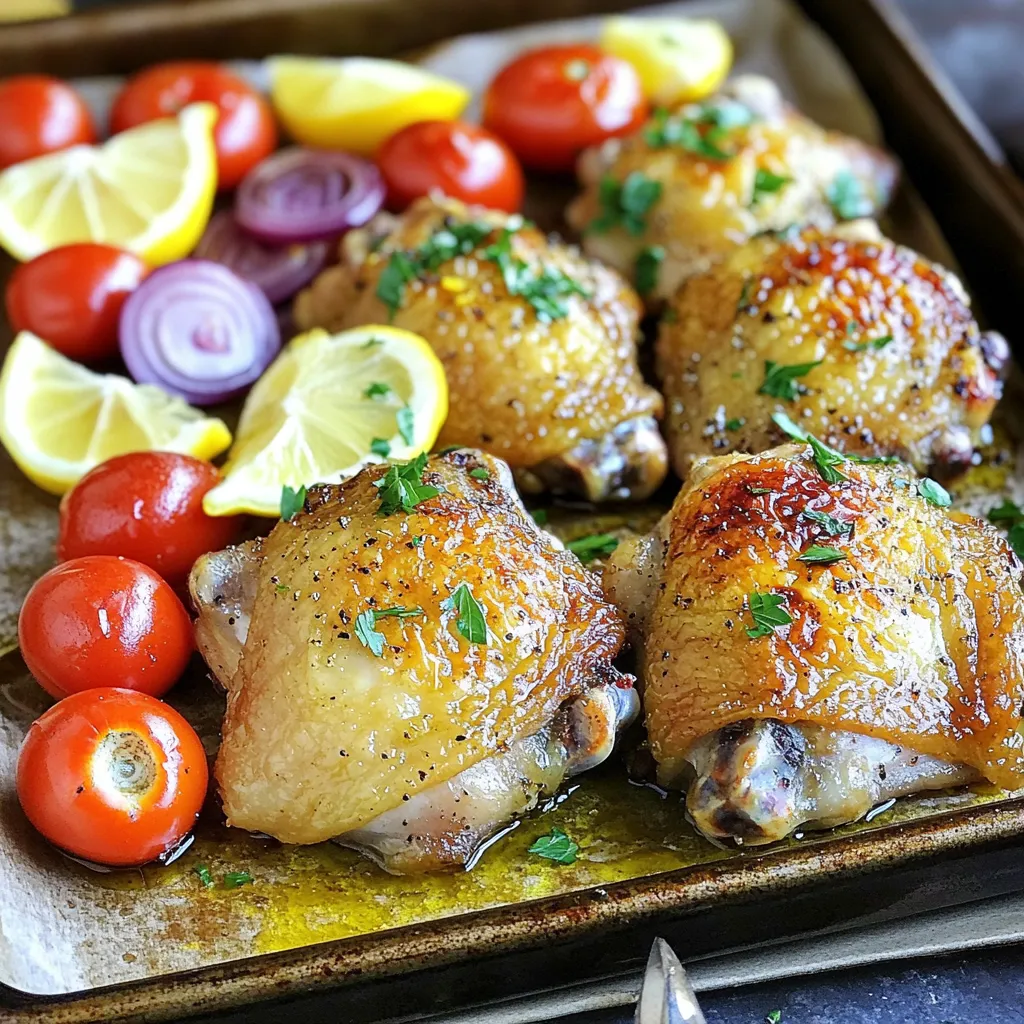 Garlic Lemon Chicken Thighs Sheet Pan Delight
