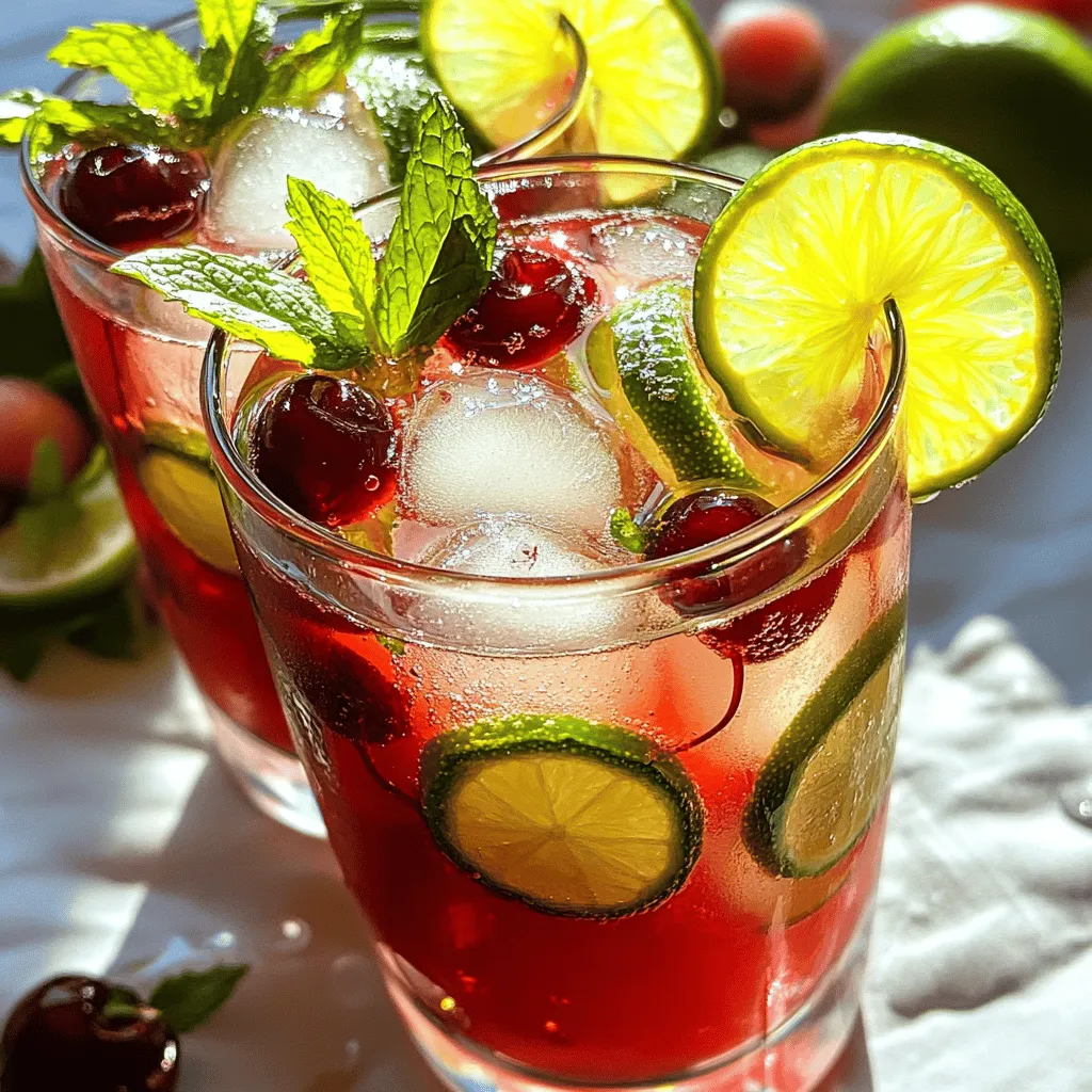 Cherry Limeade Sparkle Refreshing Summer Drink Recipe