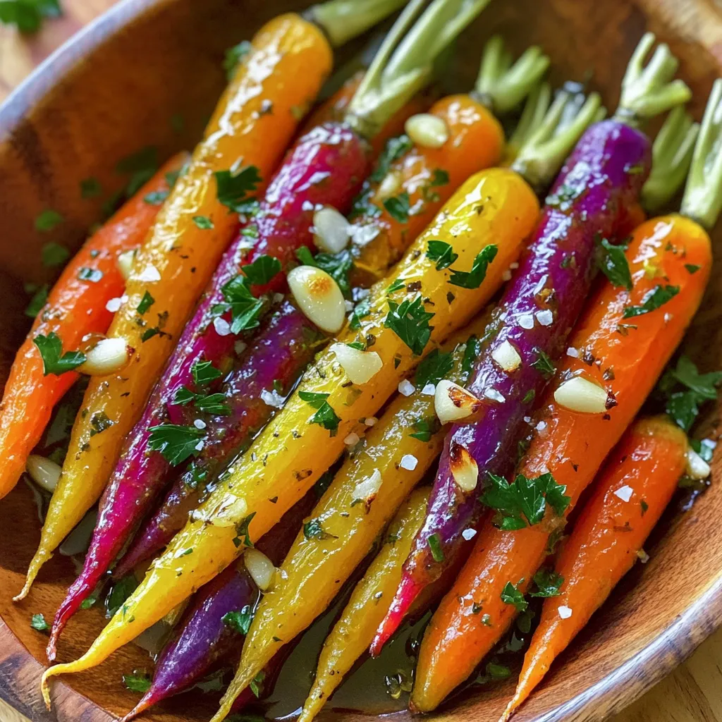 Garlic Herb Roasted Rainbow Carrots Tasty Delight