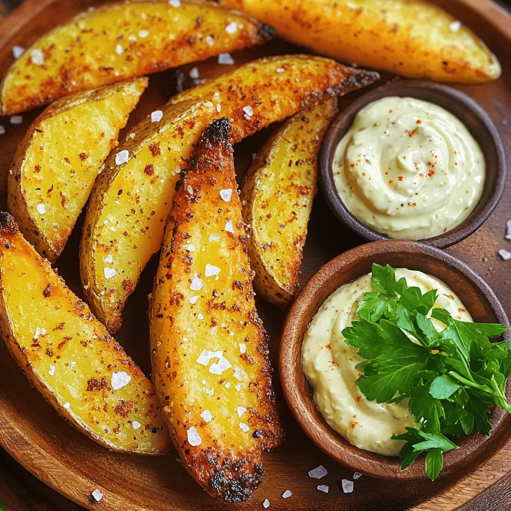 Air Fryer Garlic Aioli Potato Wedges Delight