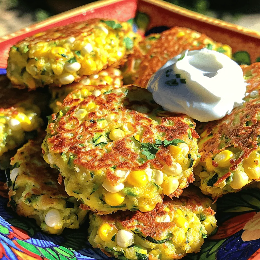 Sweet Corn and Zucchini Fritters Tasty Delight