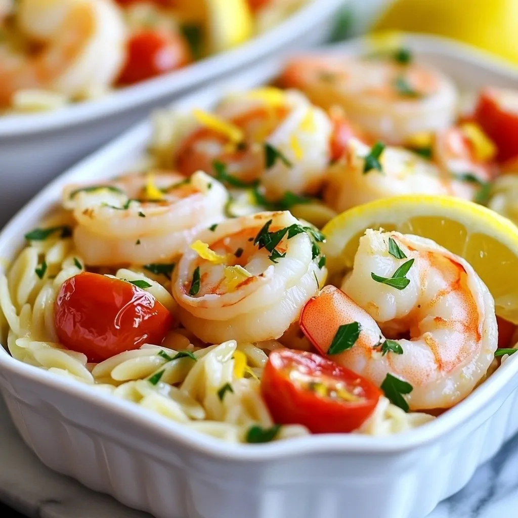One-Pan Lemon Garlic Shrimp Orzo Simple and Tasty Dish
