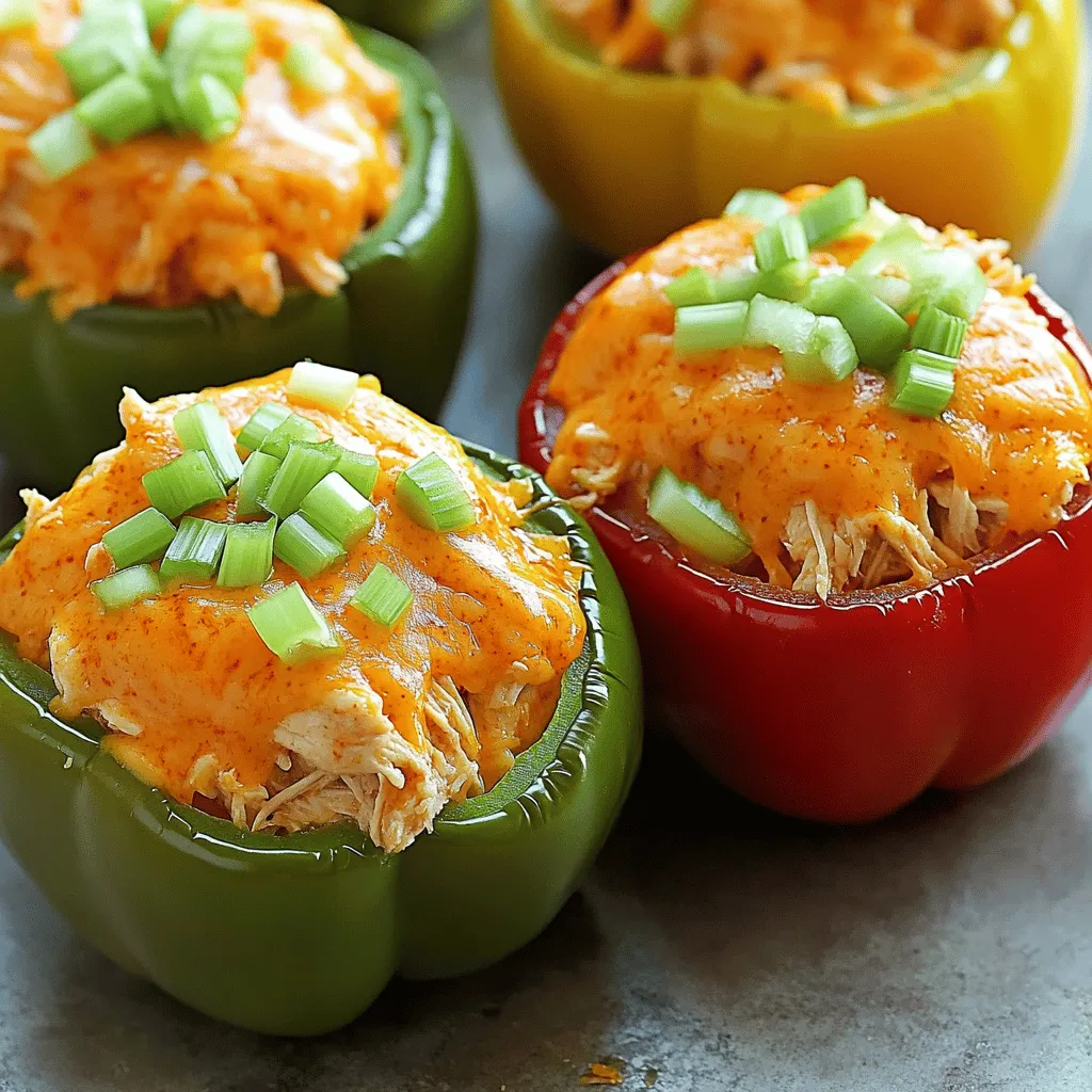 Air Fryer Buffalo Chicken Stuffed Peppers Delight