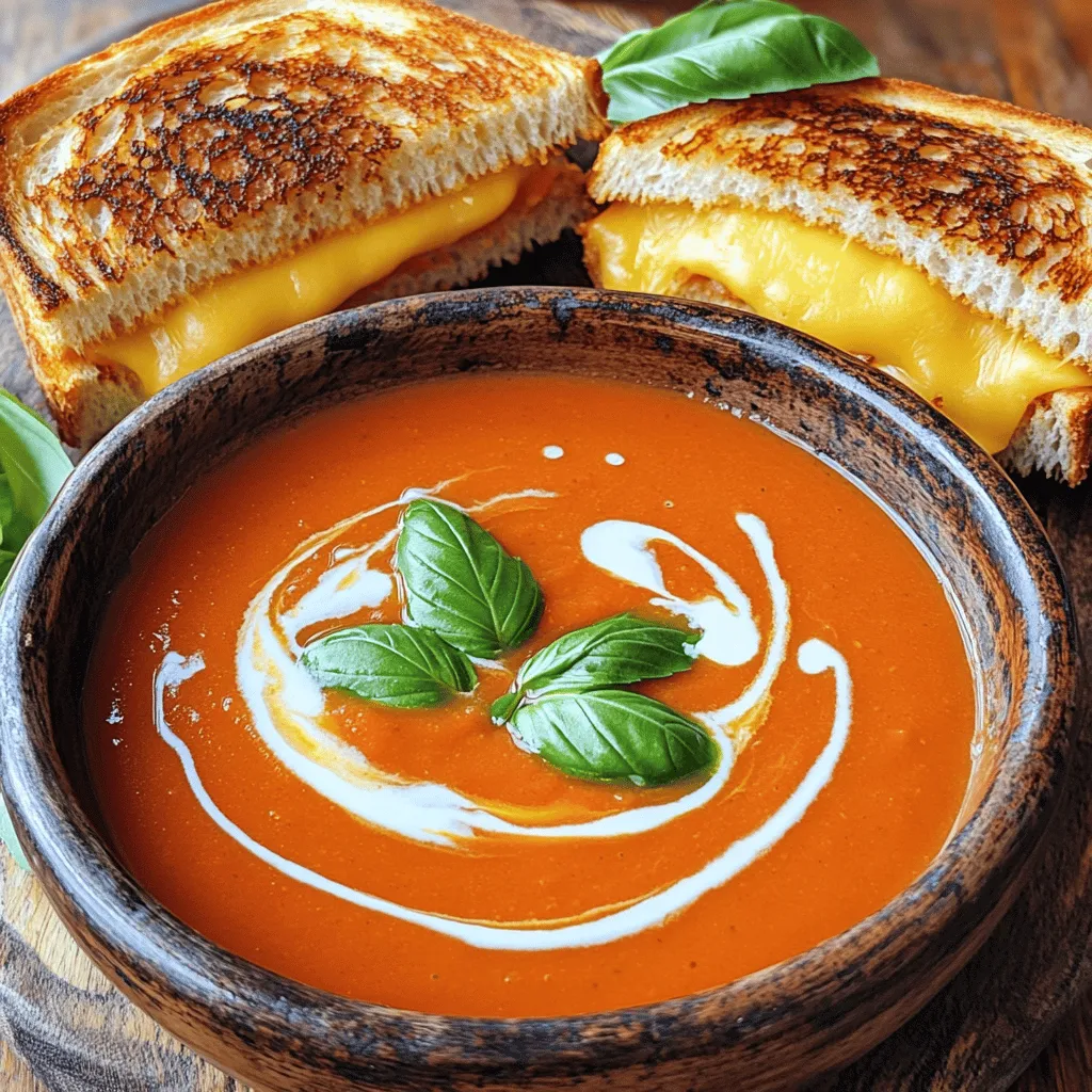 Creamy Tomato Soup with Grilled Cheese Delight