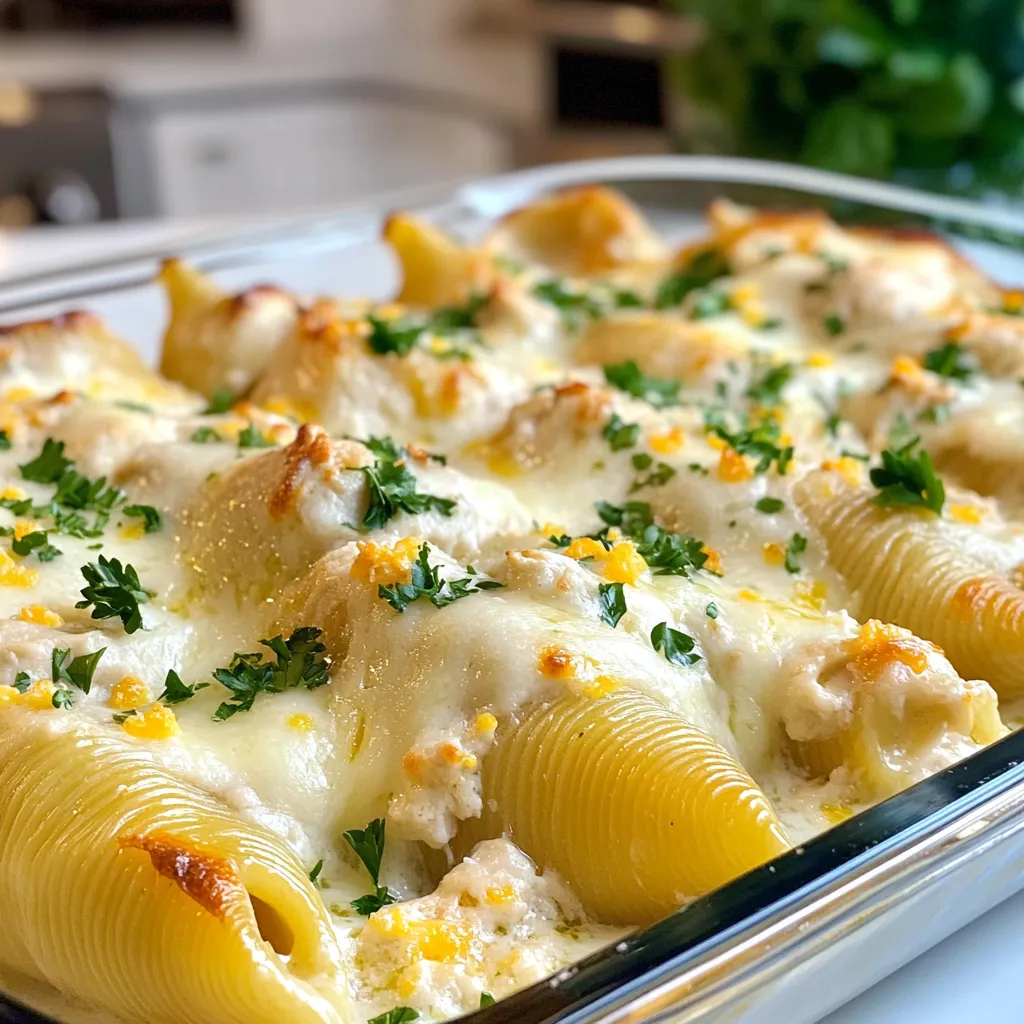 Chicken Alfredo Stuffed Shells Creamy Comfort Dish