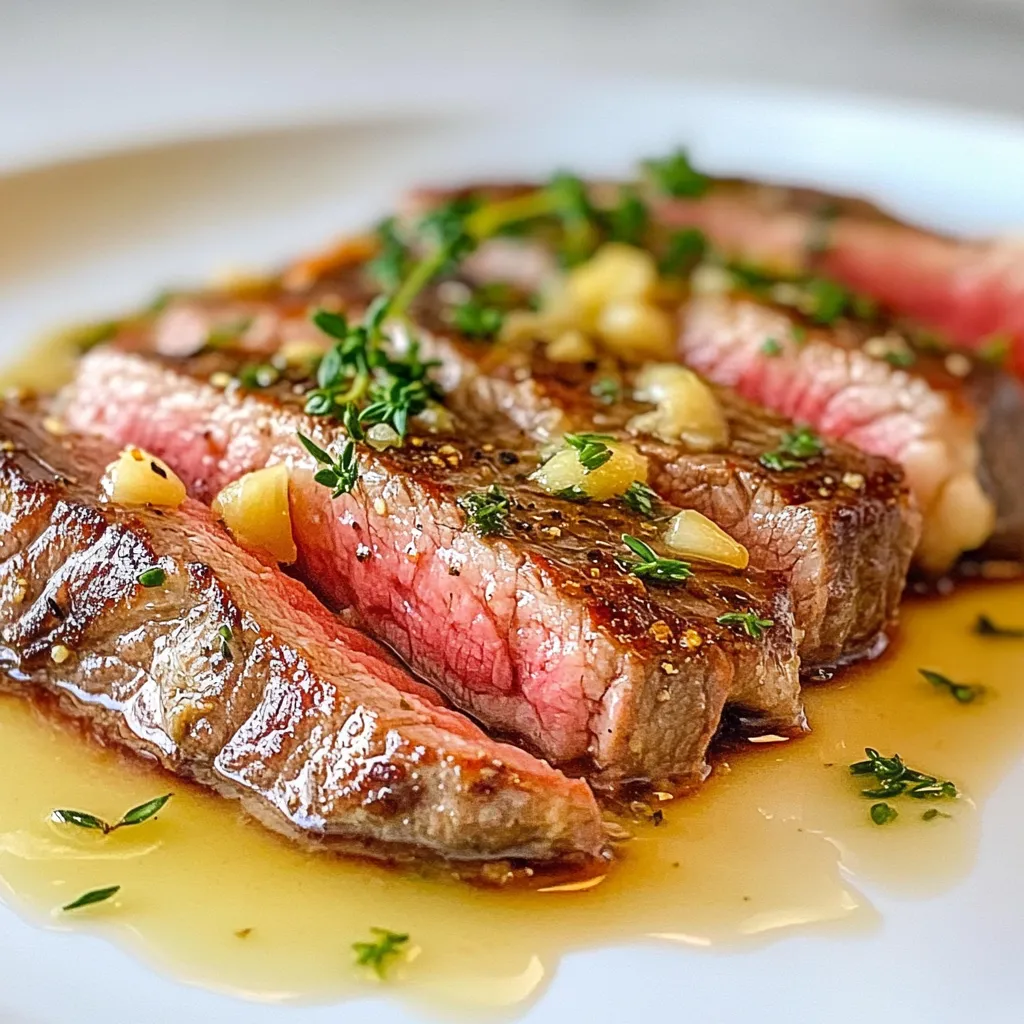 Bavette Steak with Roasted Garlic Sauce Delight