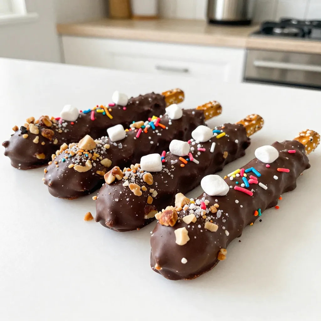 Chocolate Covered Pretzel Rods Delightful Treat Recipe