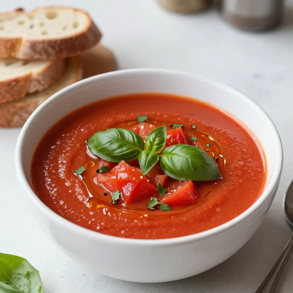 Rustic Tomato Basil Soup Flavorful and Simple Recipe