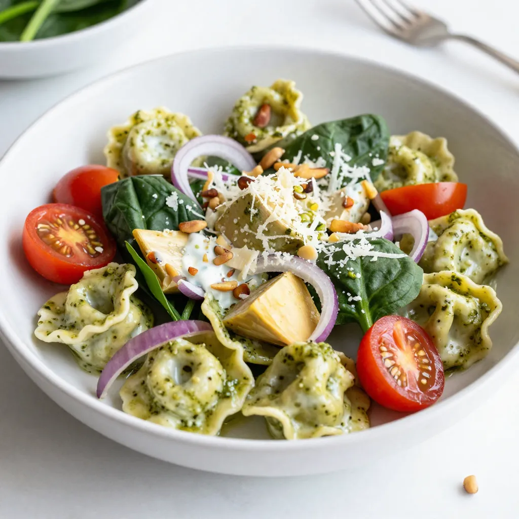 Creamy Pesto Tortellini Salad Fresh and Flavorful Dish