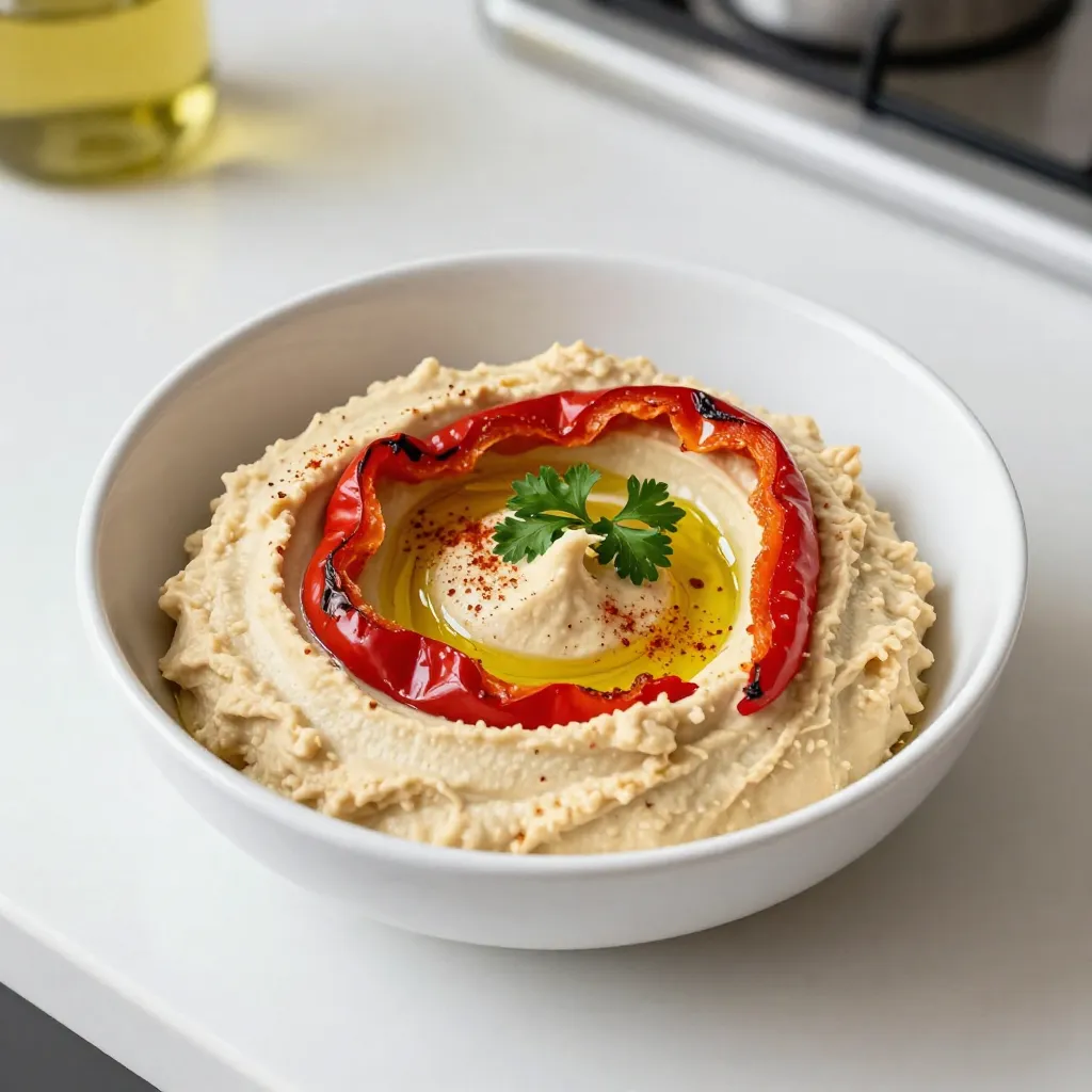 Roasted Red Pepper Hummus Creamy and Flavorful Dip