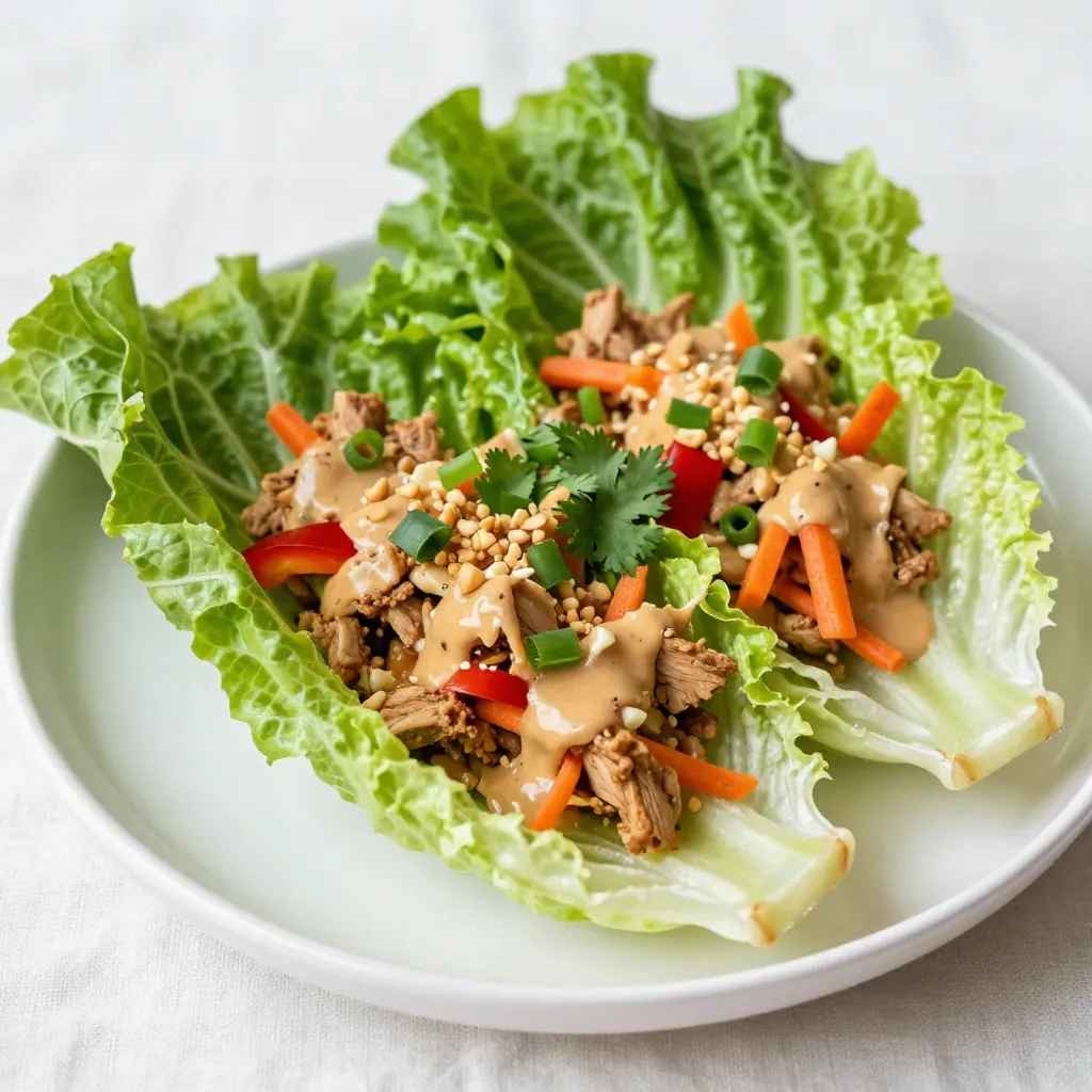 Thai Peanut Chicken Lettuce Wraps Flavorful and Fresh