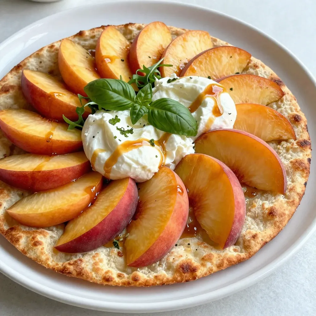 Peach Burrata Flatbread Flavorful and Easy Recipe