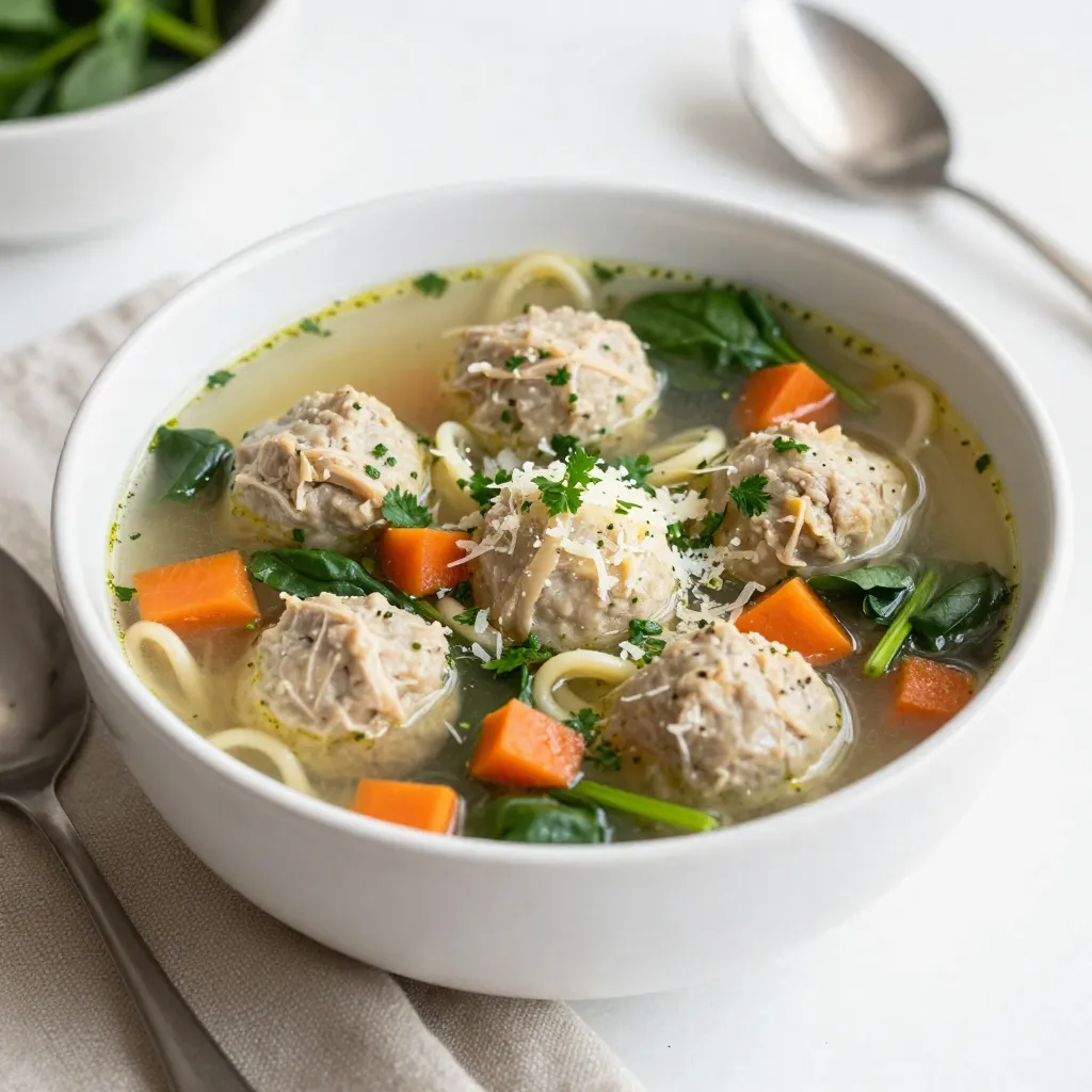 Italian Wedding Soup with Turkey Meatballs Delight
