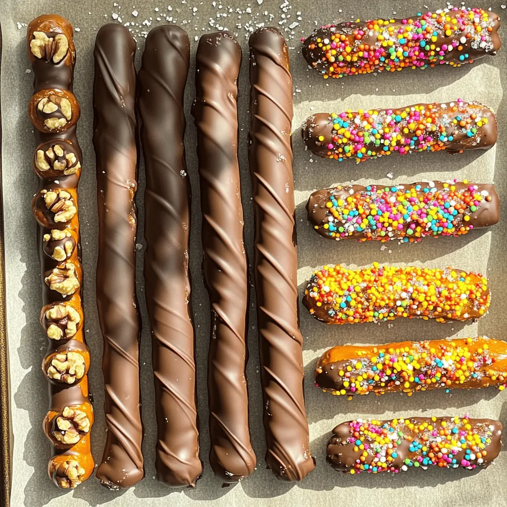Chocolate Dipped Pretzel Rods Sweet and Salty Treat