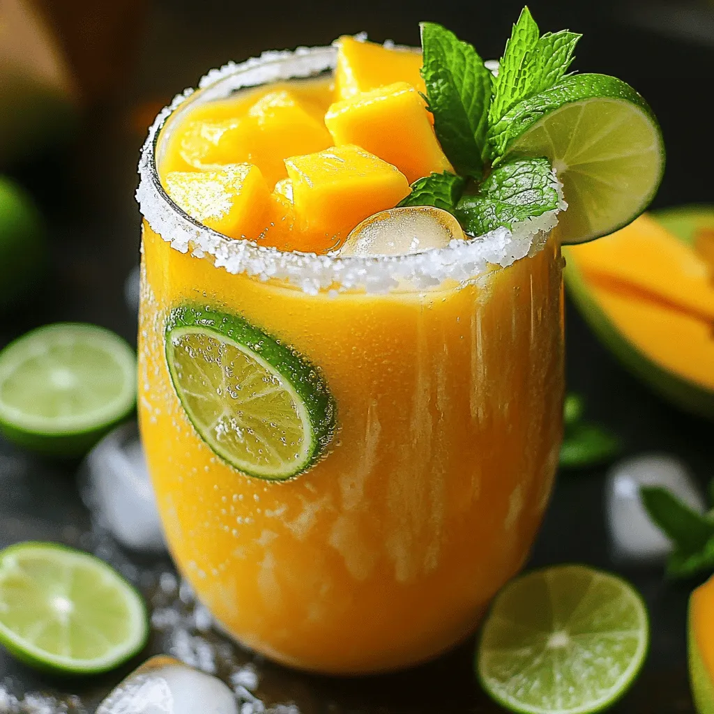 Frozen Mango Margarita Mocktail Refreshing Delight