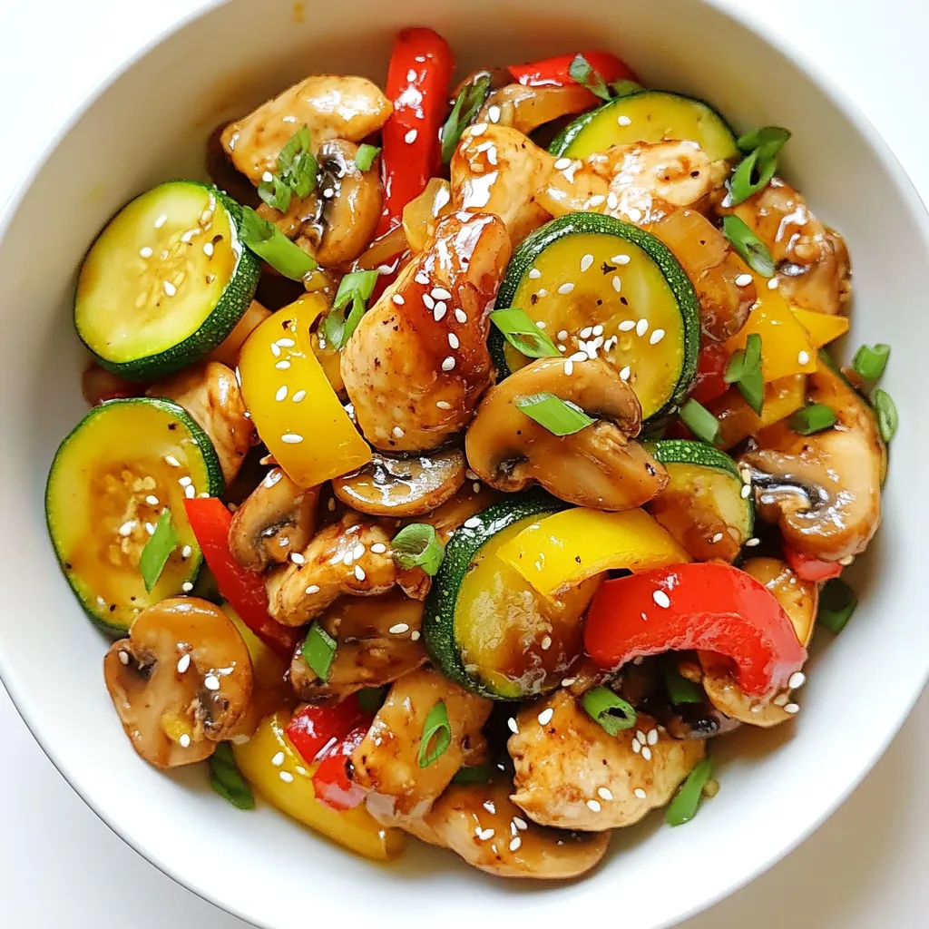 Zucchini Mushroom Chicken Stir Fry Quick and Tasty Meal