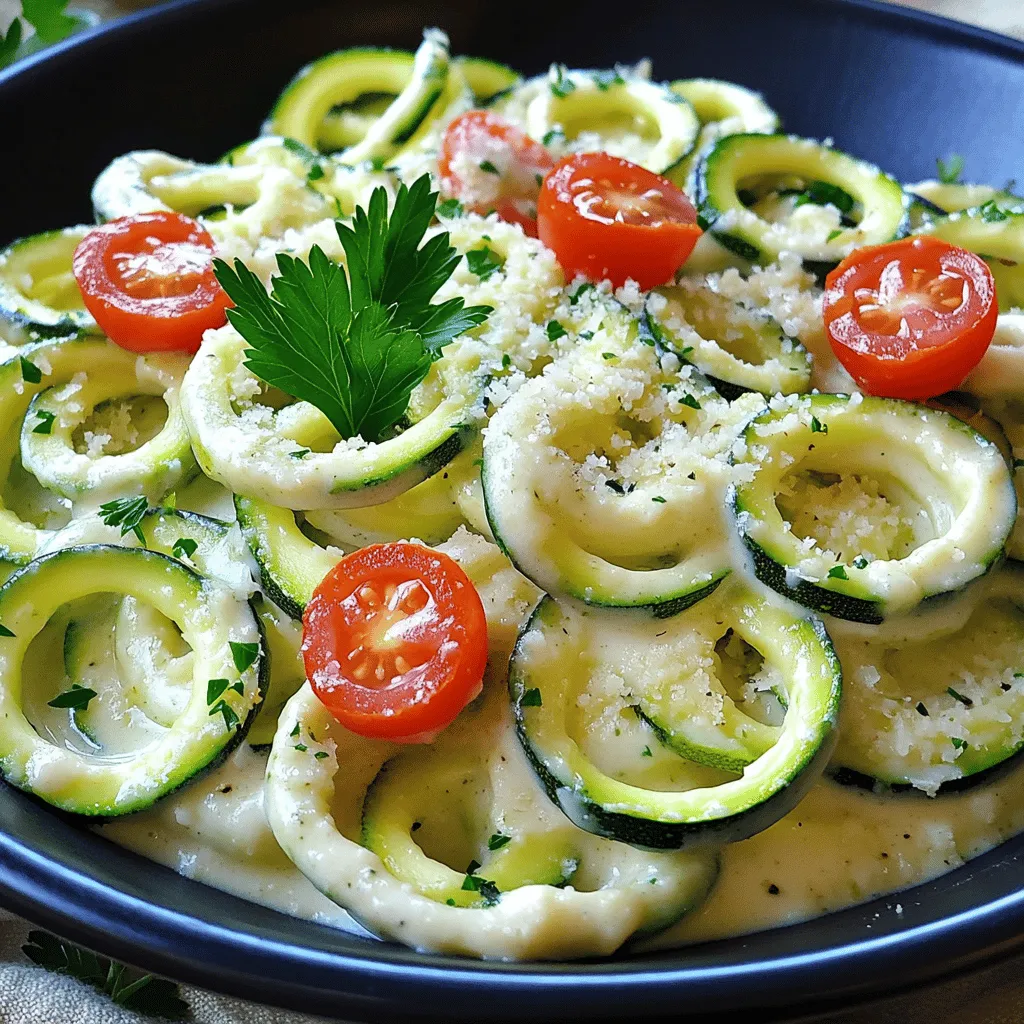 Zucchini Noodle Alfredo Simple and Creamy Dish