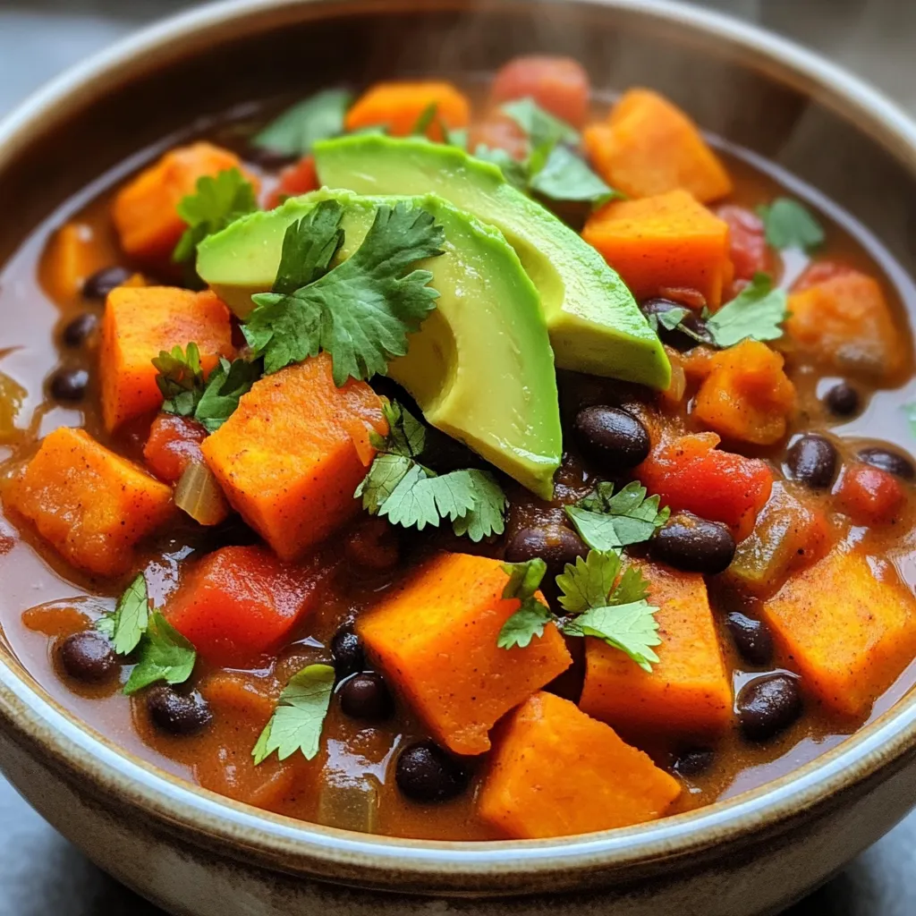Slow Cooker Sweet Potato Black Bean Chili Delight