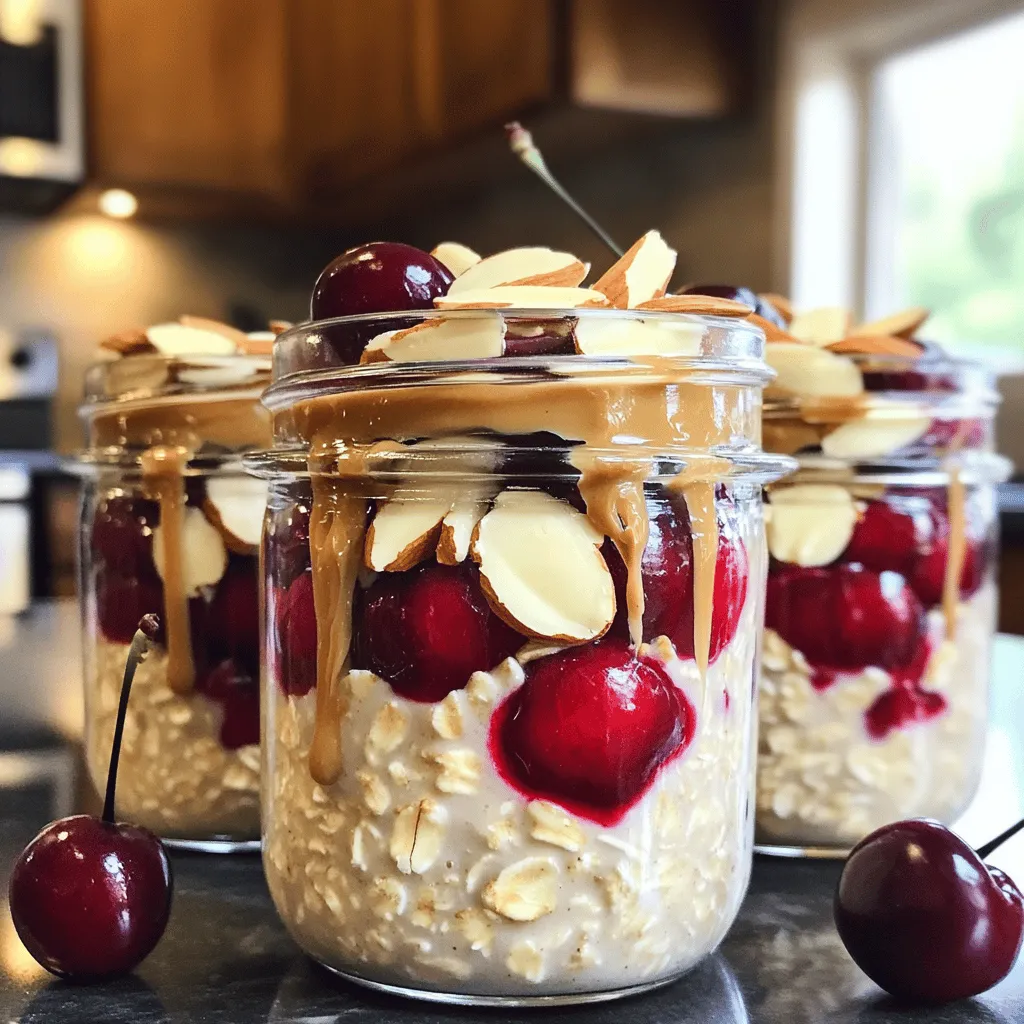 Cherry Almond Overnight Oats Easy and Tasty Recipe