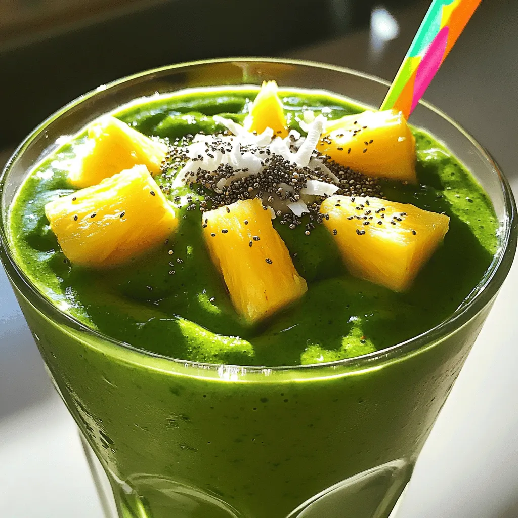 Tropical Green Smoothie Refreshing and Nourishing Drink