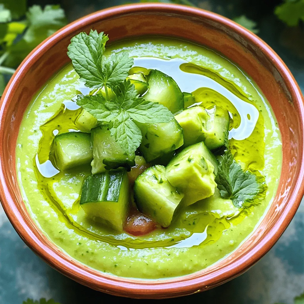 Vibrant Avocado Cucumber Gazpacho Refreshing Chill Dish