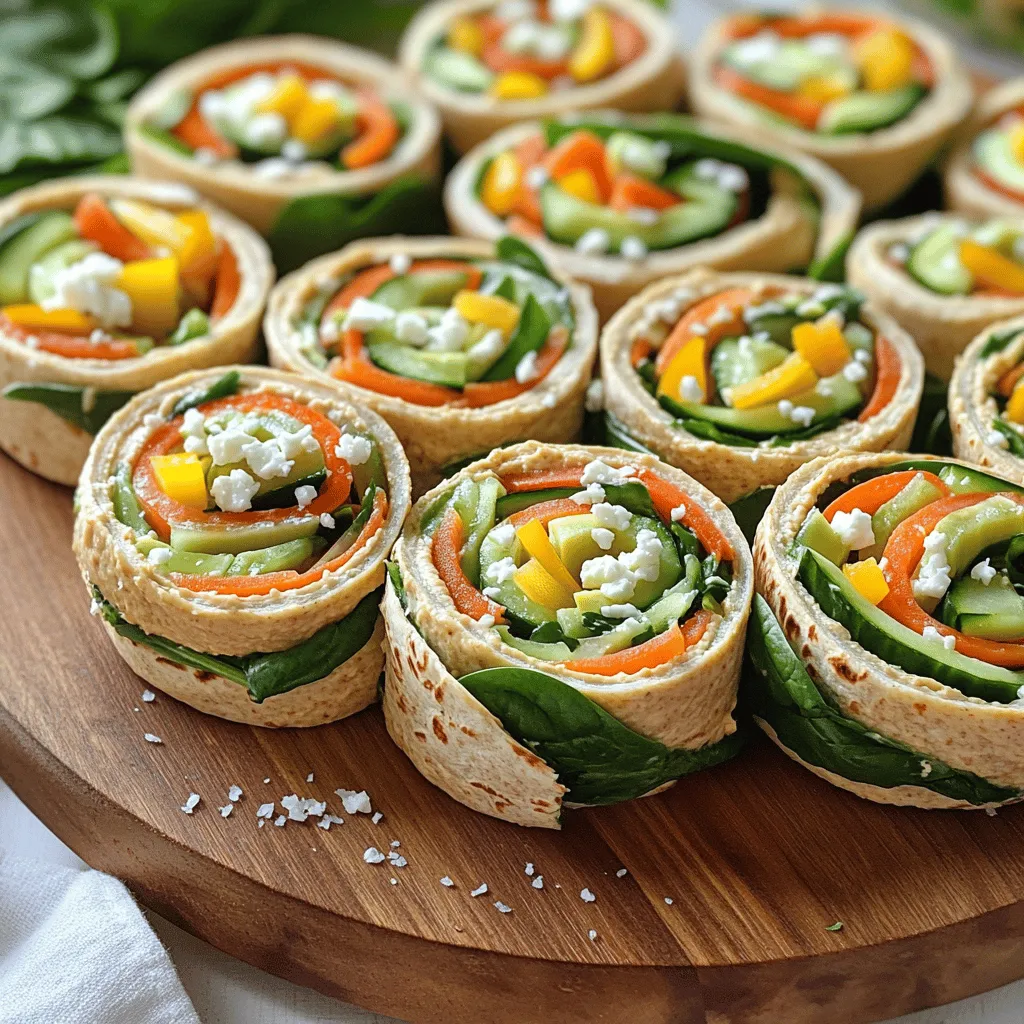 Rainbow Veggie Pinwheels Eye-Catching Party Snack