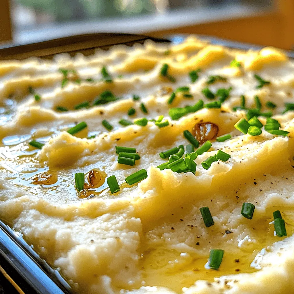 Roasted Garlic Mashed Cauliflower Creamy Delight