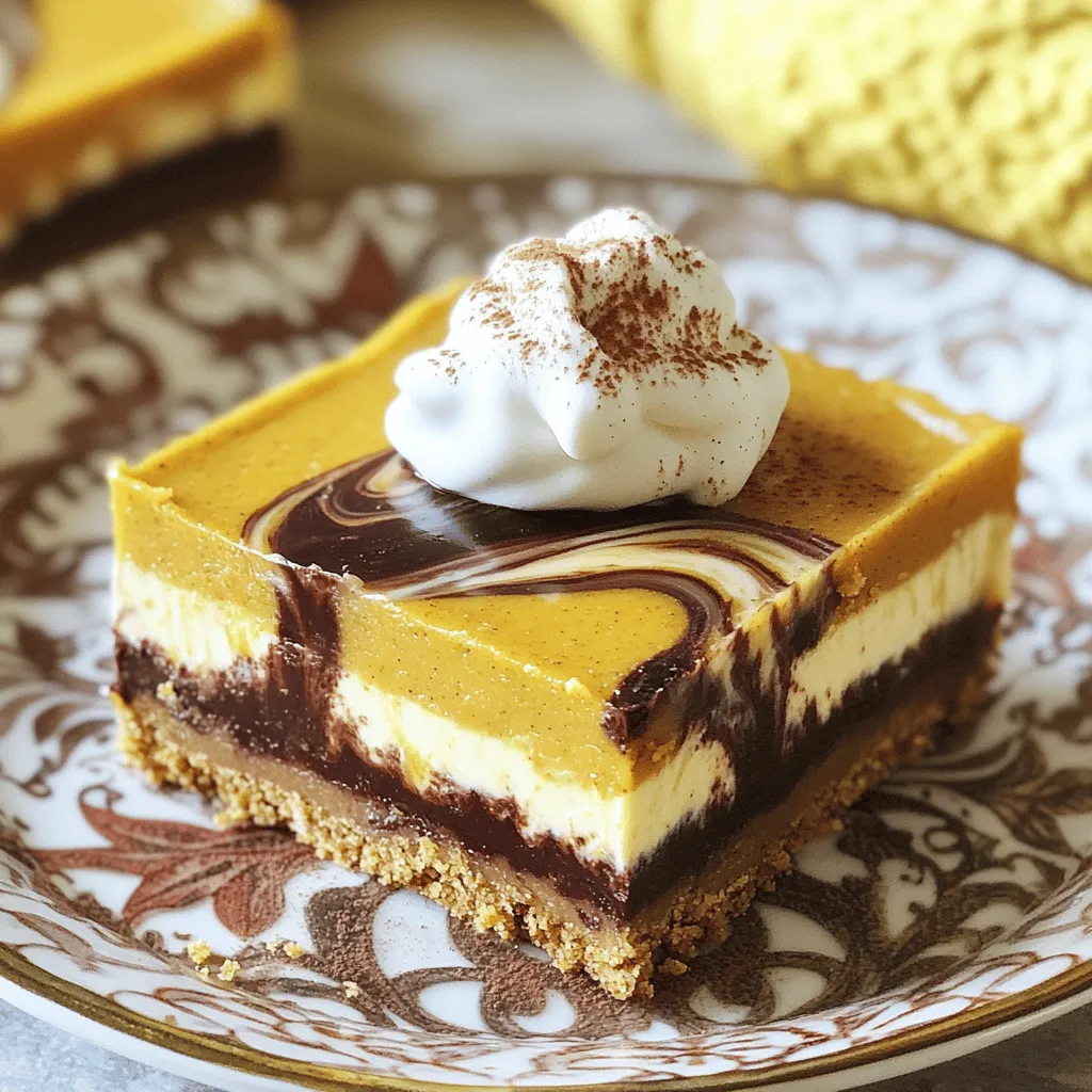 No-Bake Pumpkin Chocolate Cheesecake Bars Delight